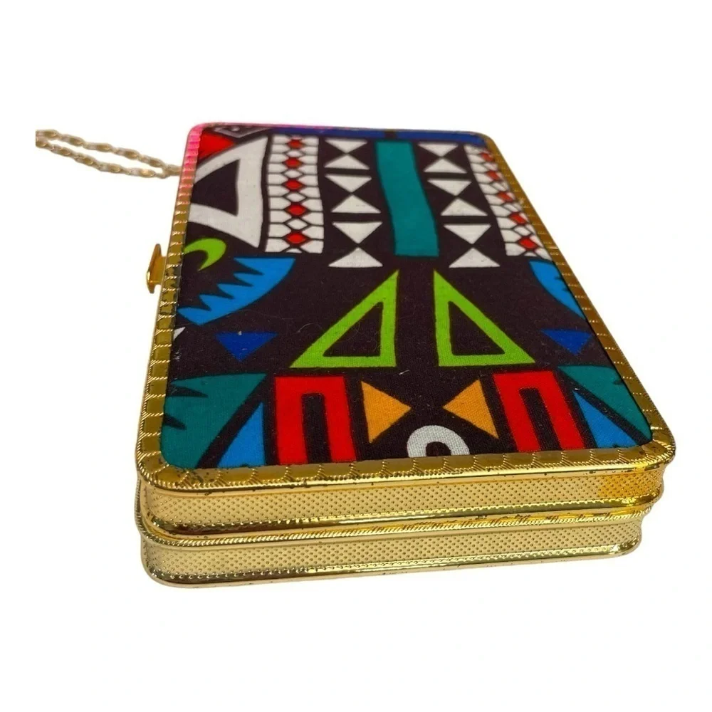 Aztec Pattern Clutch/ Purse/ Wallet. Has compartments for phone/ cards/money